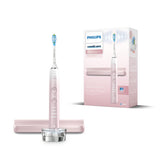 Philips Sonicare DiamondClean 9000 Series Electric Toothbrush - Sonic Toothbrush, Cleaner Teeth and Oral Care with 4X C3 Premium Plaque Defense Brush Heads, Pink (Model HX9911/79)